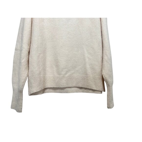 J.Crew Merino Wool Alpaca Funnel Neck Sweater Womens Small Cream Fleece Preppy - Picture 12 of 12